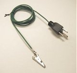 GROUNDING CORD | 12-foot long, 3-prong gator with clip on